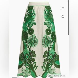 NWT Farm Rio linen midi skirt XL
